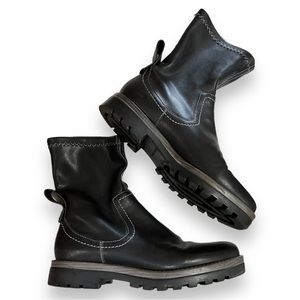 SEE BY CHLOE Black Faux Leather Moto Dakota Boot Size 41 EU